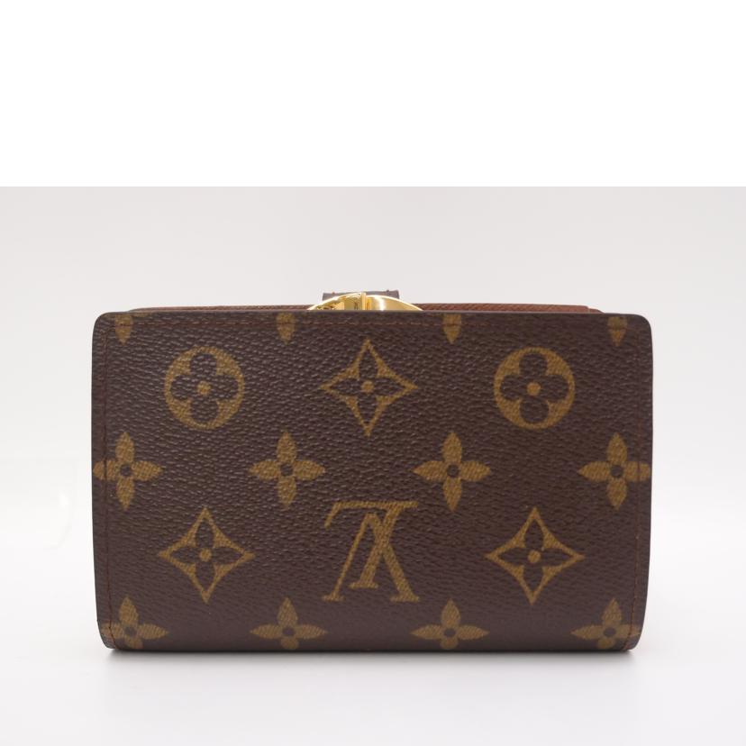 LOUIS VUITTON ルイ・ヴィトン がま口財布 二つ折り USA製 ブラウン レディース/ポルトモネビエ・ヴィエノワ/モノグラム/M61663//SD0074/Aランク/69