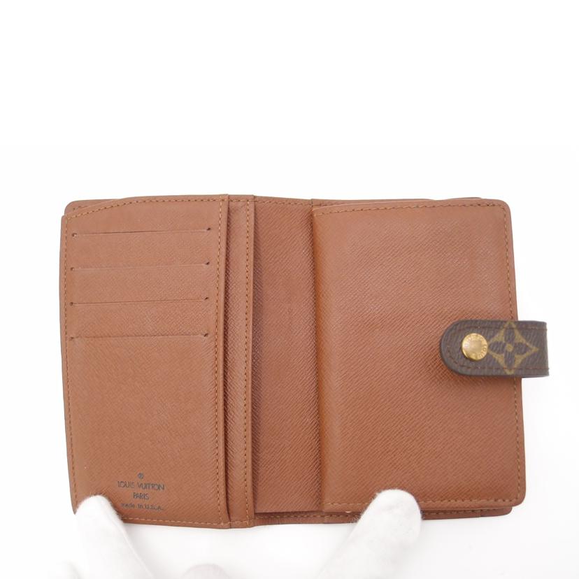 LOUIS VUITTON ルイ・ヴィトン がま口財布 二つ折り USA製 ブラウン レディース/ポルトモネビエ・ヴィエノワ/モノグラム/M61663//SD0074/Aランク/69