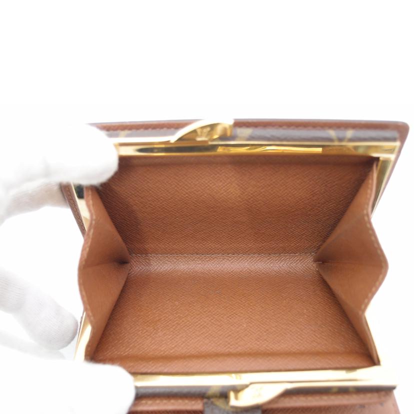 LOUIS VUITTON ルイ・ヴィトン がま口財布 二つ折り USA製 ブラウン レディース/ポルトモネビエ・ヴィエノワ/モノグラム/M61663//SD0074/Aランク/69