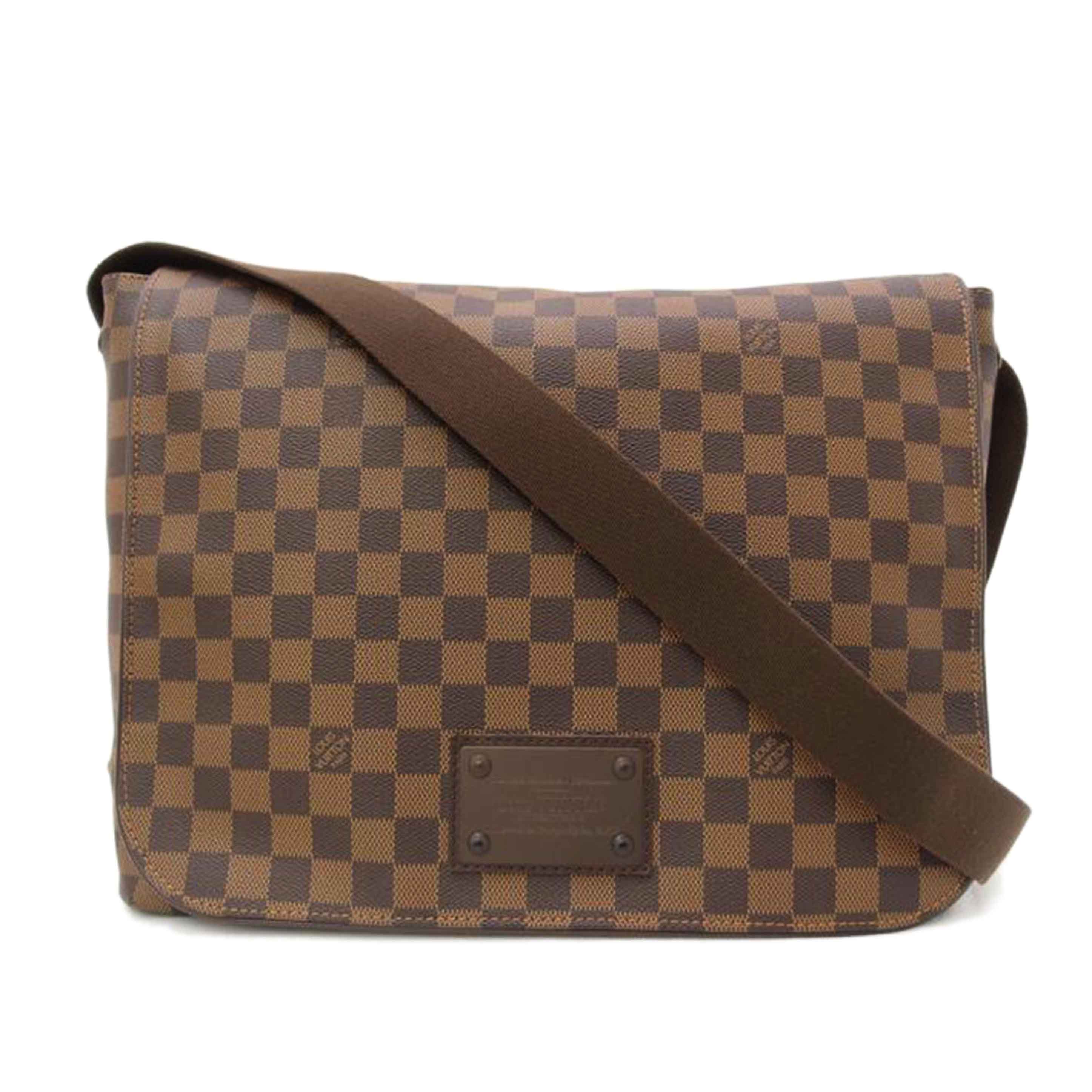 LOUIS VUITTON ルイヴィトン ルイ・ヴィトン ビトン 市松模様 ブラウン 茶 ショルダーバッグ メンズ レディース 定番 人気 LV 斜め掛け 肩がけ/ブルックリンMM/ダミエ・エベヌ /N51211//CA2***/Aランク/69