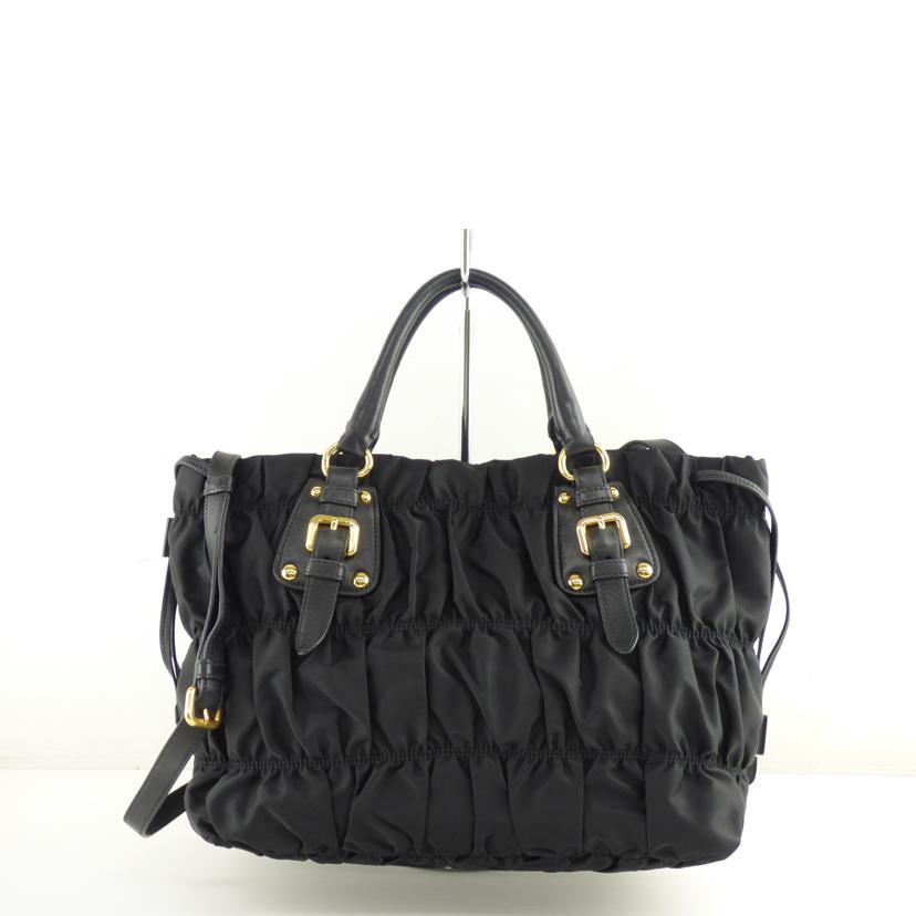 PRADA プラダ/ギャザーナイロンレザー2WAYバッグ/BN1788//ABランク/64