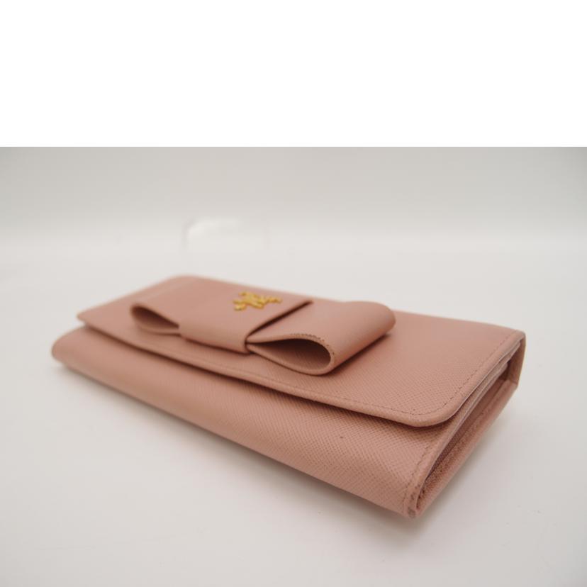 PRADA プラダ/サフィアーノリボン・ツインホック長財布/ピンク/1MH132//64/ABランク/69