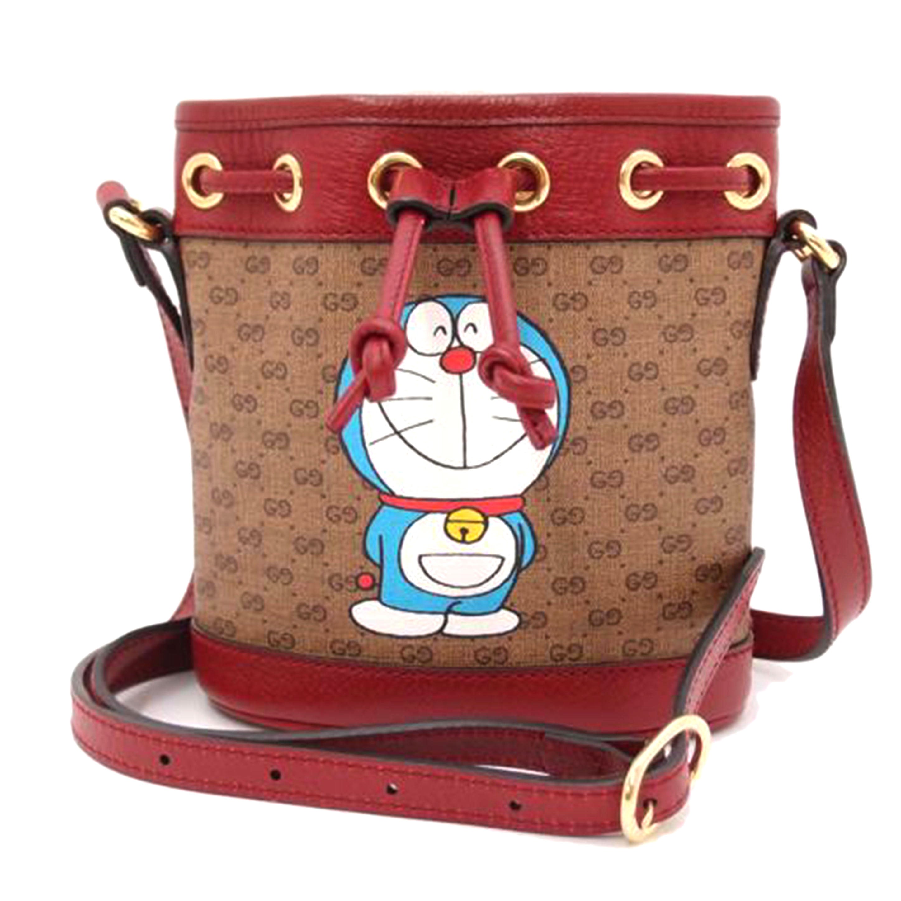 GUCCI グッチ ショルダーバッグ 巾着 斜メ掛ケ レディース/GGスプリーム・ミニバケット/ドラエモンコラボ/647801//520981/Aランク/69