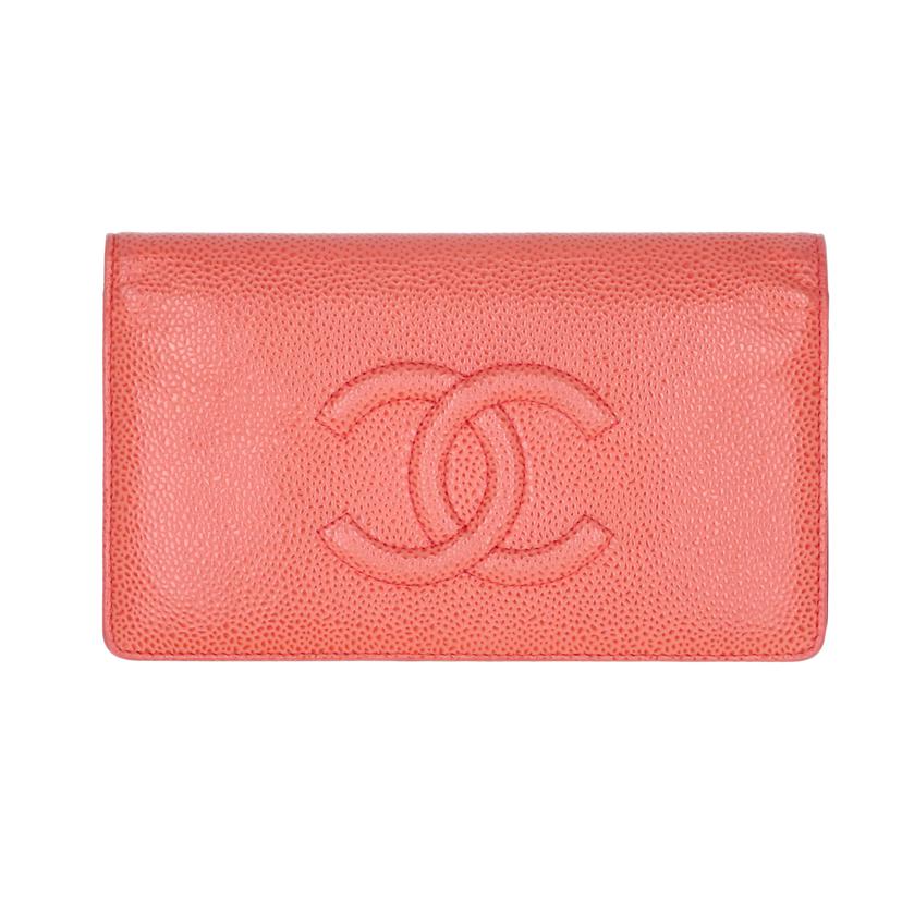 CHANEL シャネル/キャビアスキンココマーク長財布/17269758//Bランク/75