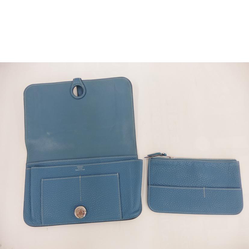 HERMES エルメス/ドゴンGM/トゴ/水色/2012年製//BJ □P ☆/Bランク/82