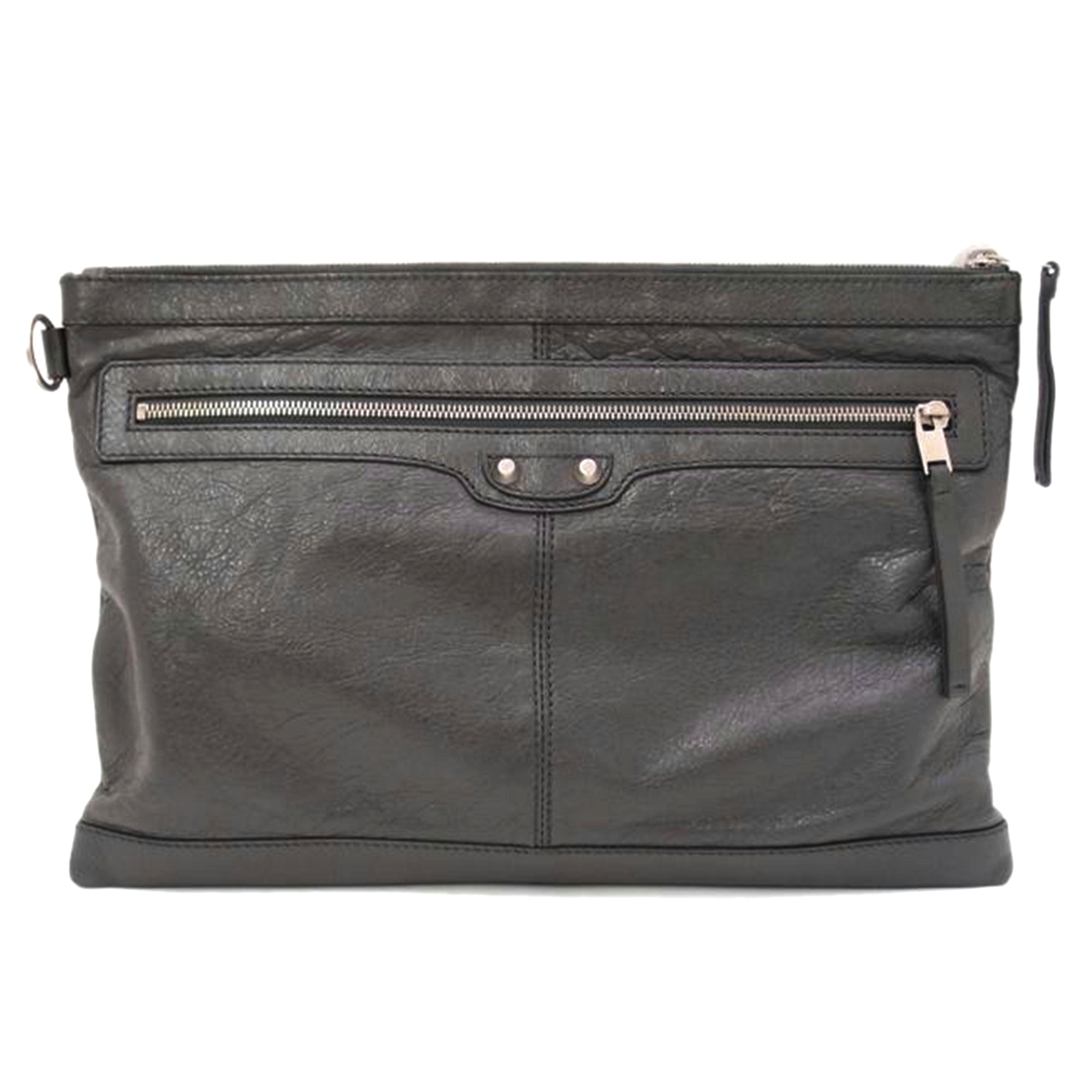 BALENCIAGA バレンシアガ 灰色 A4対応 セカンドバッグ メンズ レディース/クラシククリップLアリーナクラッチ/グレー /273023 1130//558735/Aランク/69