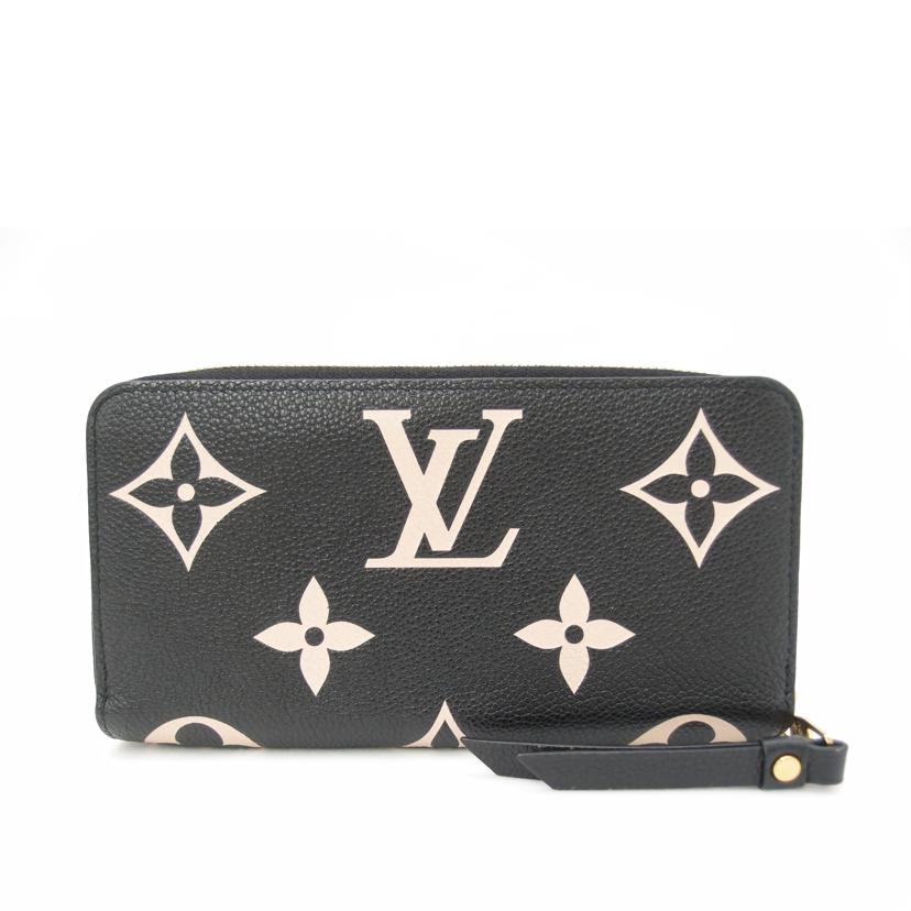 LOUIS VUITTON ルイヴィトン ビトン ラウンドファスナー長財布 ブラック 黒 レディース/ジッピーウォレット/モノグラムアンプラント/バイカラー/M80481//RFI****/Aランク/69