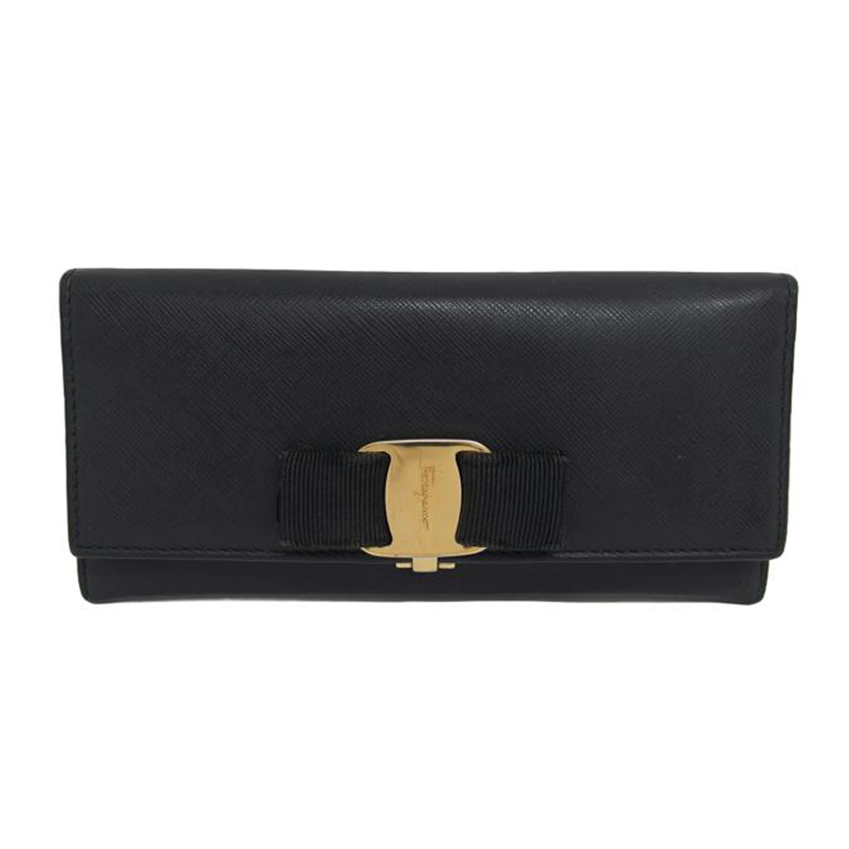 Ferragamo フェラガモ/ヴェラリボン二つ折り長財布/ブラック//K1-*******/Bランク/04