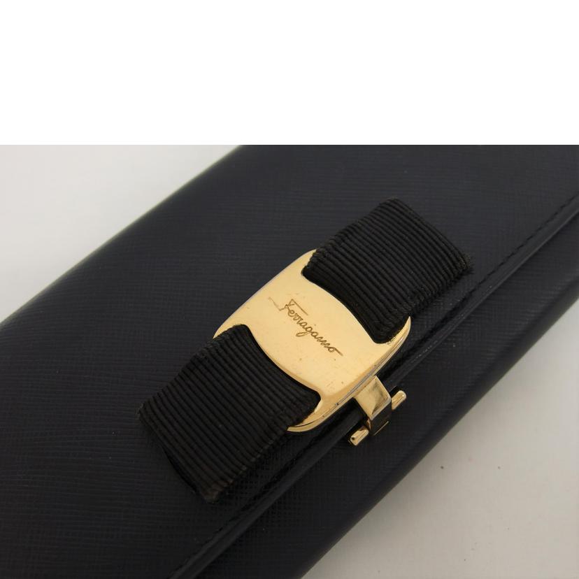 Ferragamo フェラガモ/ヴェラリボン二つ折り長財布/ブラック//K1-*******/Bランク/04