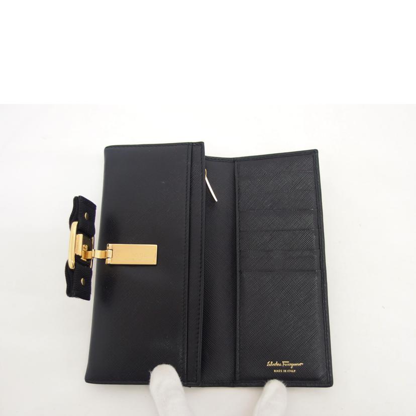 Ferragamo フェラガモ/ヴェラリボン二つ折り長財布/ブラック//K1-*******/Bランク/04
