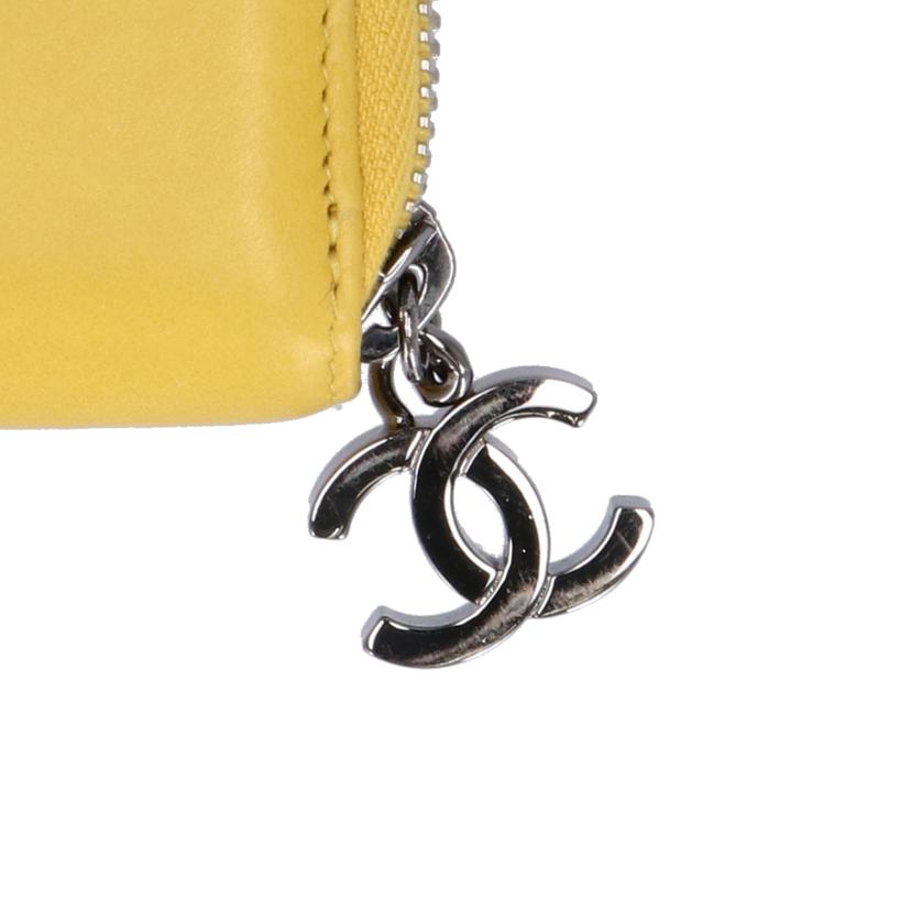 CHANEL シャネル/レザーラウンドジップ長財布/イエロー//113*****/Aランク/75
