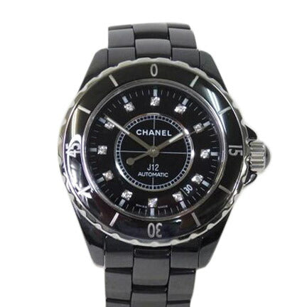 CHANEL シャネル ジェイトゥエルヴ/J12/12Pダイヤ/黒//D.D.30595/Aランク/84