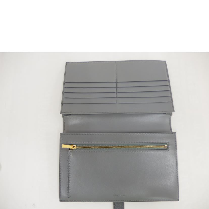 CELINE セリーヌ/レザー二つ折り長財布/グレー//Bランク/82