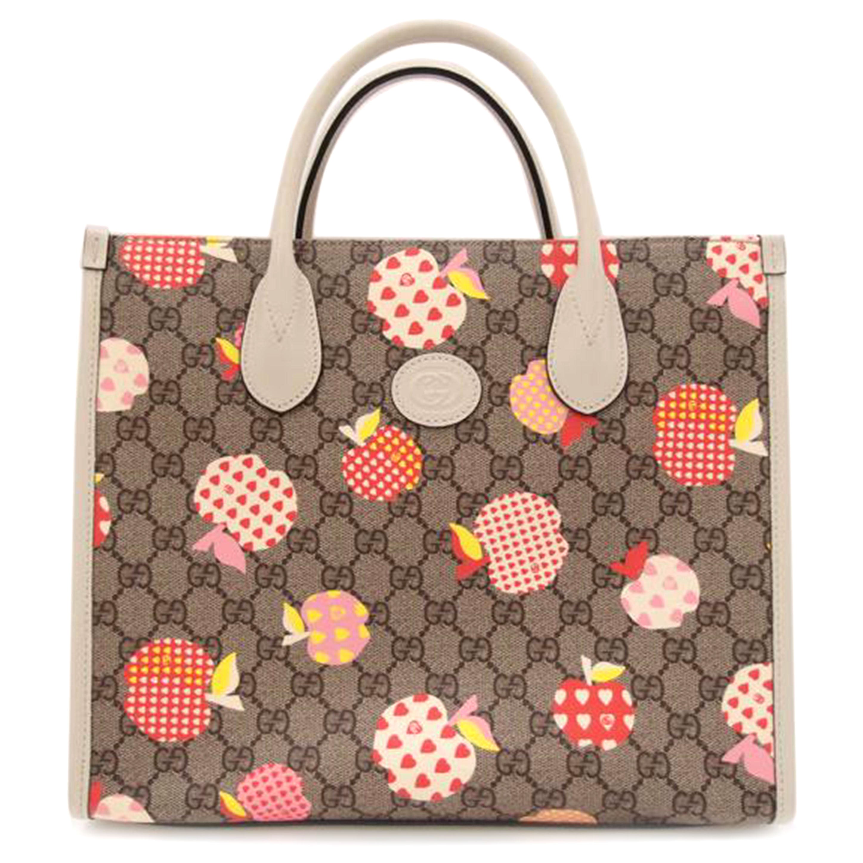 GUCCI グッチ トートバッグ ハンドバッグ ショルダー 2way リンゴ/GGスプリーム・レ・ポム・スモールトート/アップルハート/659983//525040・X/Aランク/69