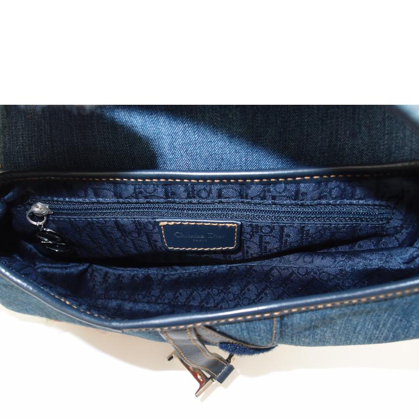 Christian Dior クリスチャン・ディオール ハンドバッグ /ラインストーン・サドルバッグ/ブルーデニムフローラル//01RU1014/Aランク/69
