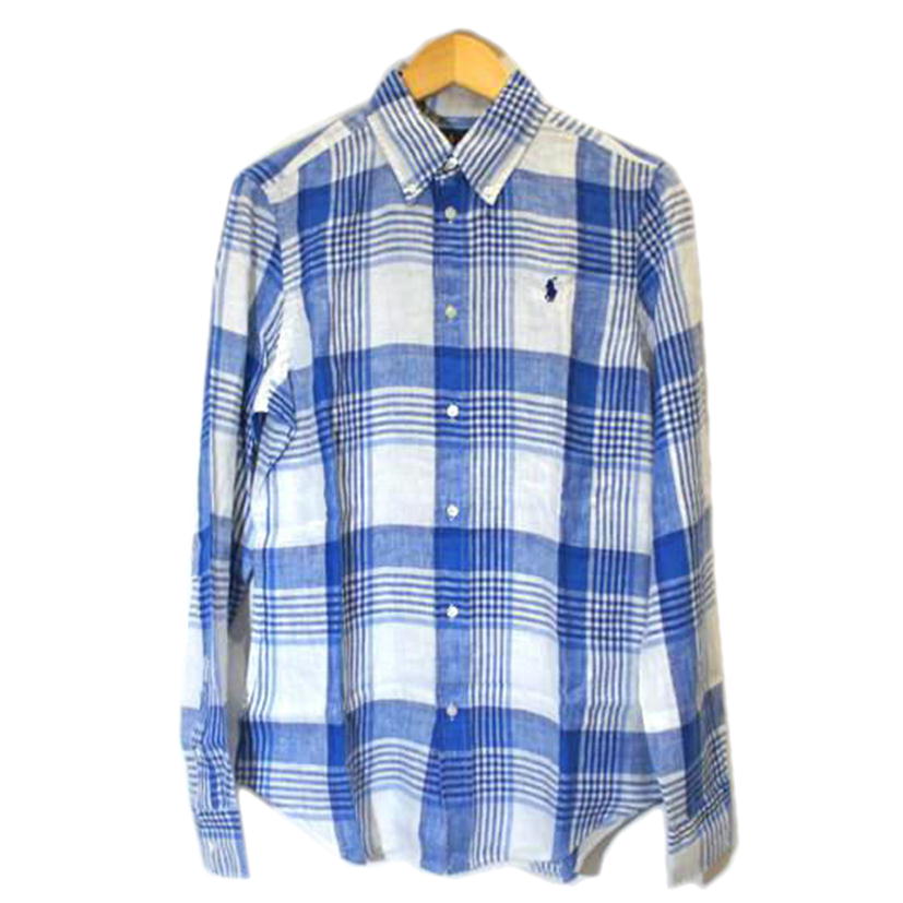 RALPH LAUREN ラルフローレン/リネンチェックシャツ WHT/BLU/WMPOSHTNDO20042//SAランク/94