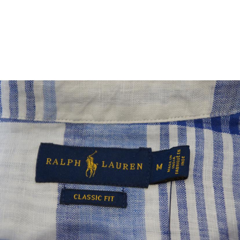 RALPH LAUREN ラルフローレン/リネンチェックシャツ WHT/BLU/WMPOSHTNDO20042//SAランク/94