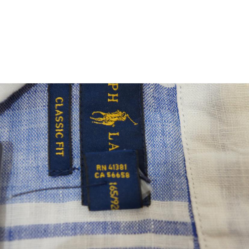 RALPH LAUREN ラルフローレン/リネンチェックシャツ WHT/BLU/WMPOSHTNDO20042//SAランク/94