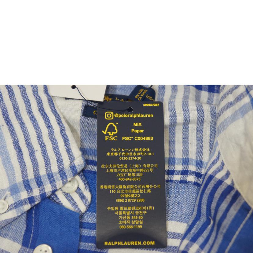 RALPH LAUREN ラルフローレン/リネンチェックシャツ WHT/BLU/WMPOSHTNDO20042//SAランク/94