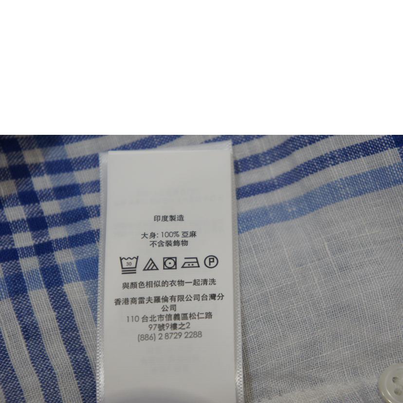 RALPH LAUREN ラルフローレン/リネンチェックシャツ WHT/BLU/WMPOSHTNDO20042//SAランク/94