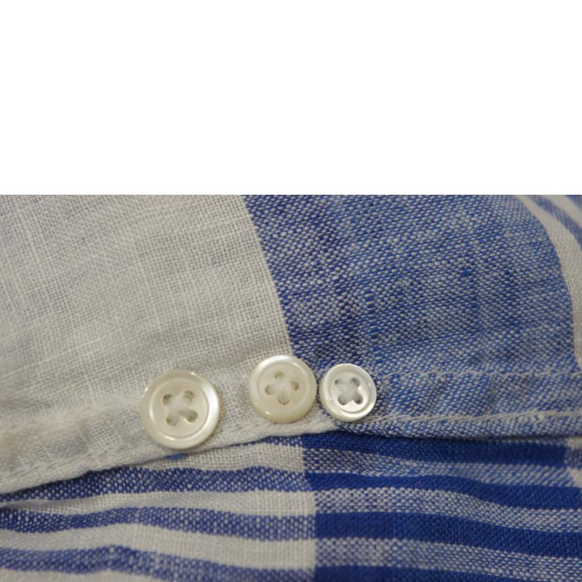 RALPH LAUREN ラルフローレン/リネンチェックシャツ WHT/BLU/WMPOSHTNDO20042//SAランク/94