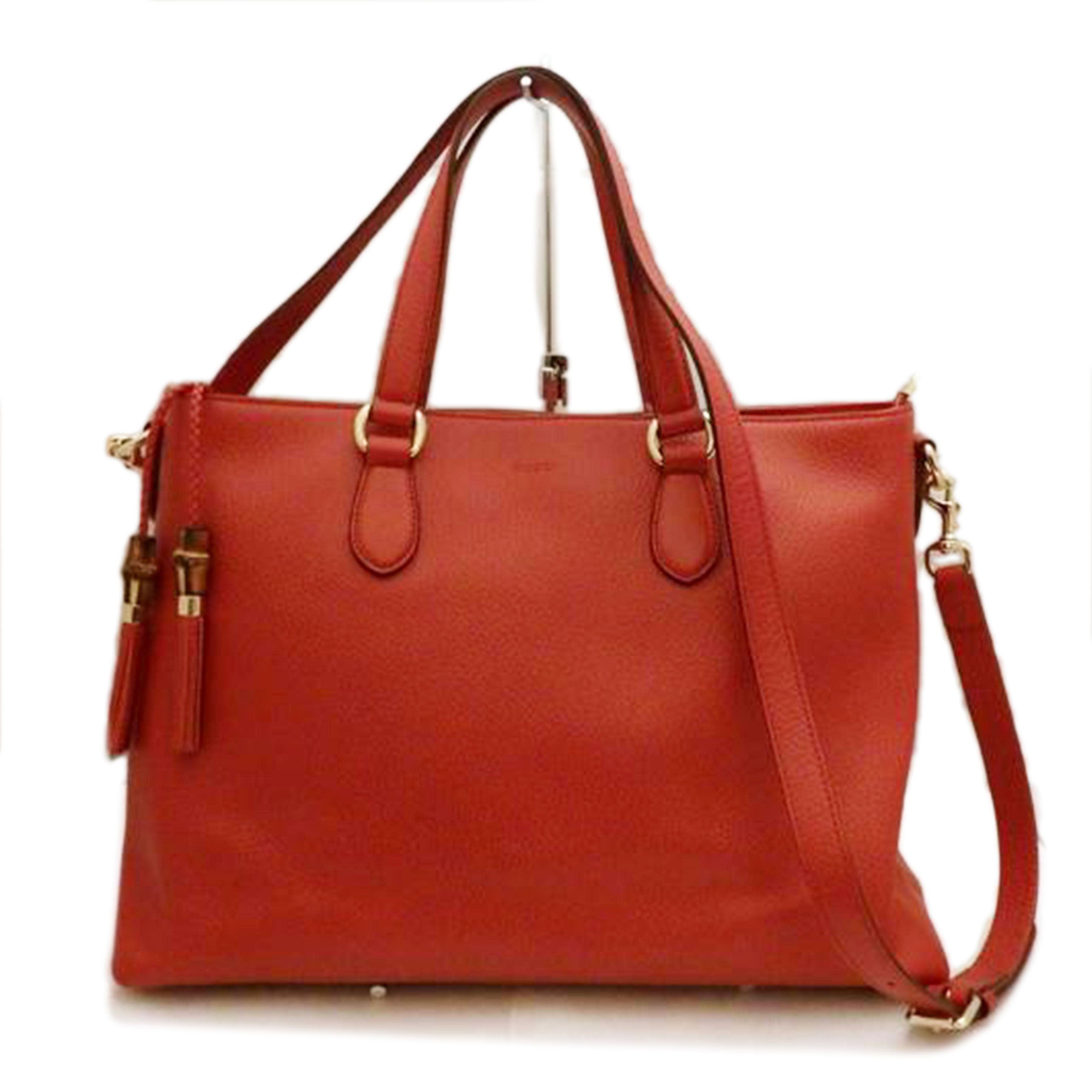 GUCCI グッチ/バンブーフリンシ2Way゙レザートート/赤/449643//525040/ABランク/95