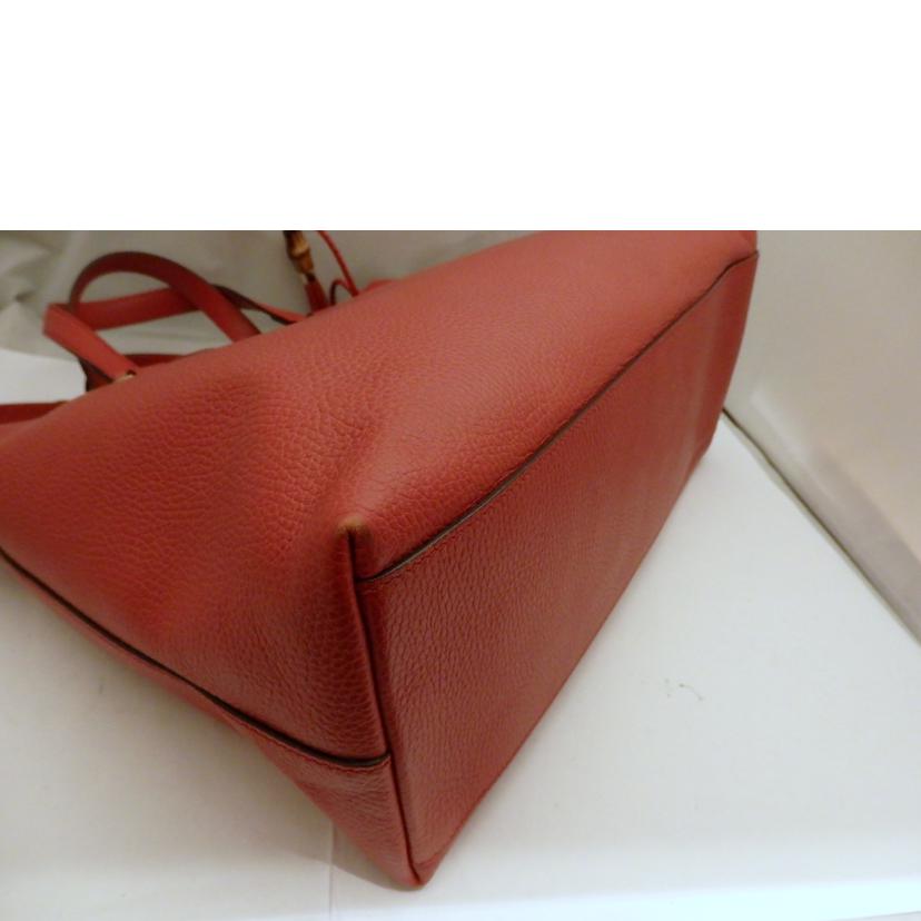 GUCCI グッチ/バンブーフリンシ2Way゙レザートート/赤/449643//525040/ABランク/95