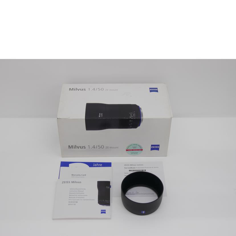 ZEISS ツァイス/交換レンズ/Milvus 1.4/50 ZE /Milvus 1.4/50 ZE //51591878/ABランク/75