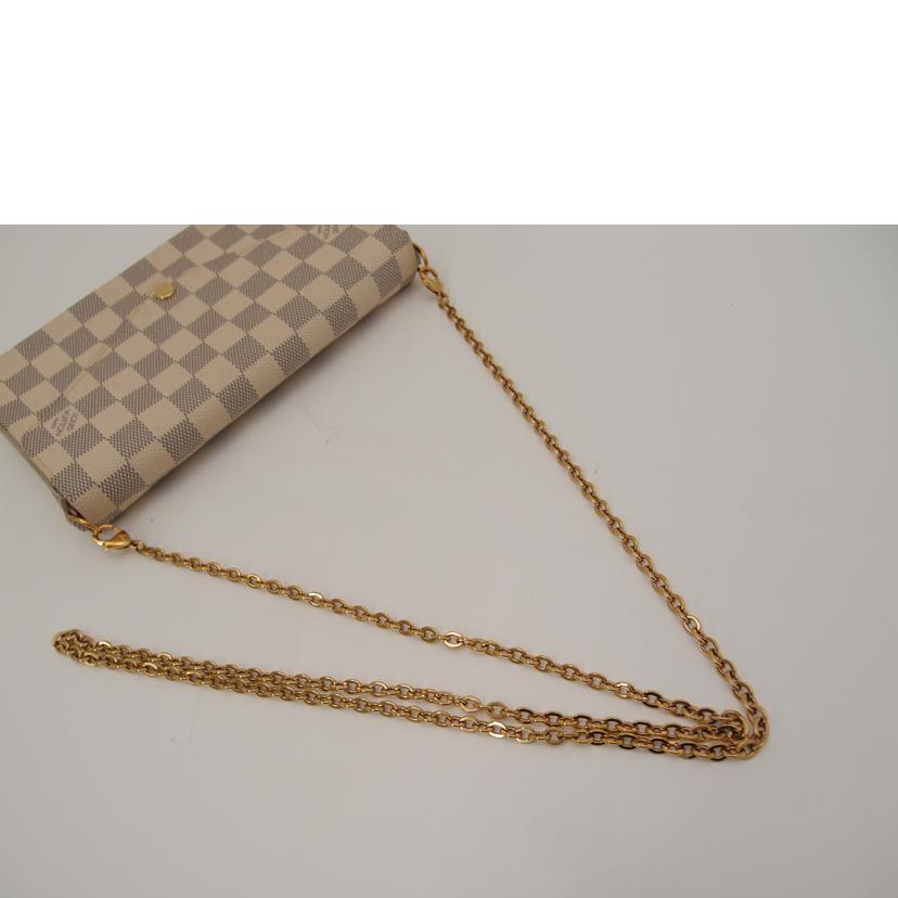 LV ルイ・ヴィトン ショルダーバッグ チェーンショルダー 斜め掛け 肩掛け コンパクト ホワイト/ポシェット・フェリシー/ダミエ・アズール/N63106//MI0176/Aランク/69