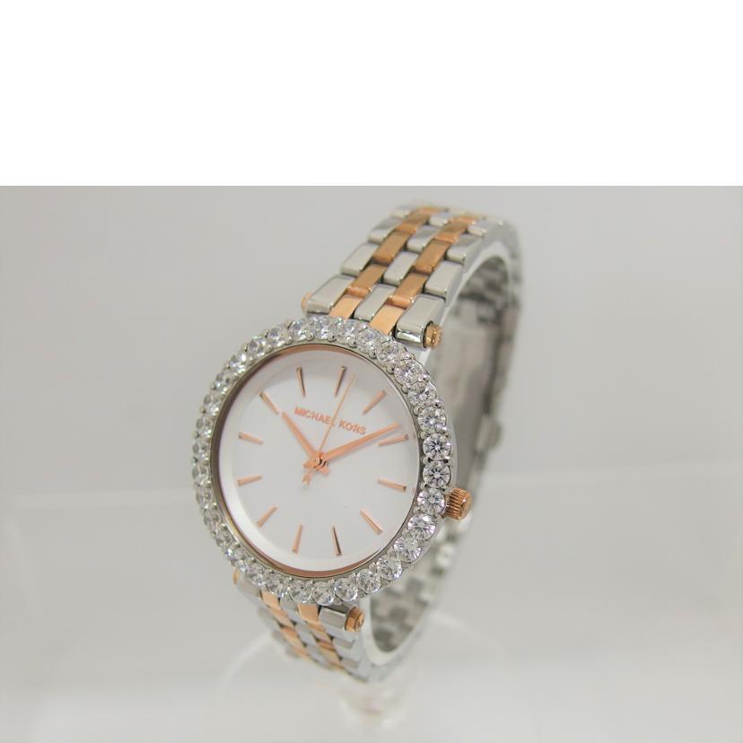MICHAEL KORS マイケルコース/ラインストーンベゼル/ホワイト文字盤/アナログウォッチ/クォーツ/MK4515//112001/ABランク/04