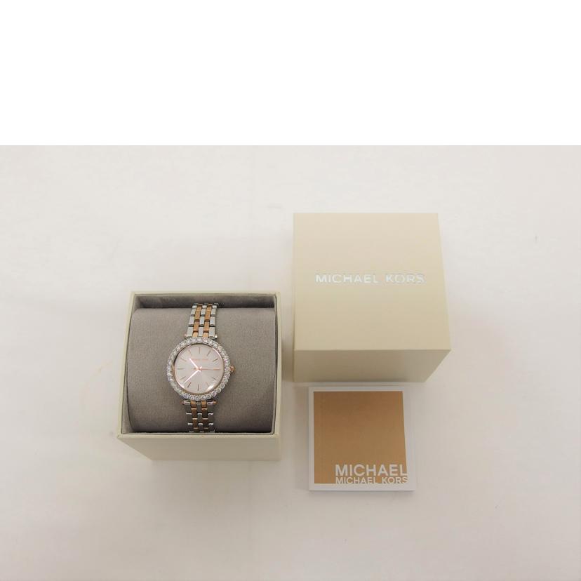 MICHAEL KORS マイケルコース/ラインストーンベゼル/ホワイト文字盤/アナログウォッチ/クォーツ/MK4515//112001/ABランク/04