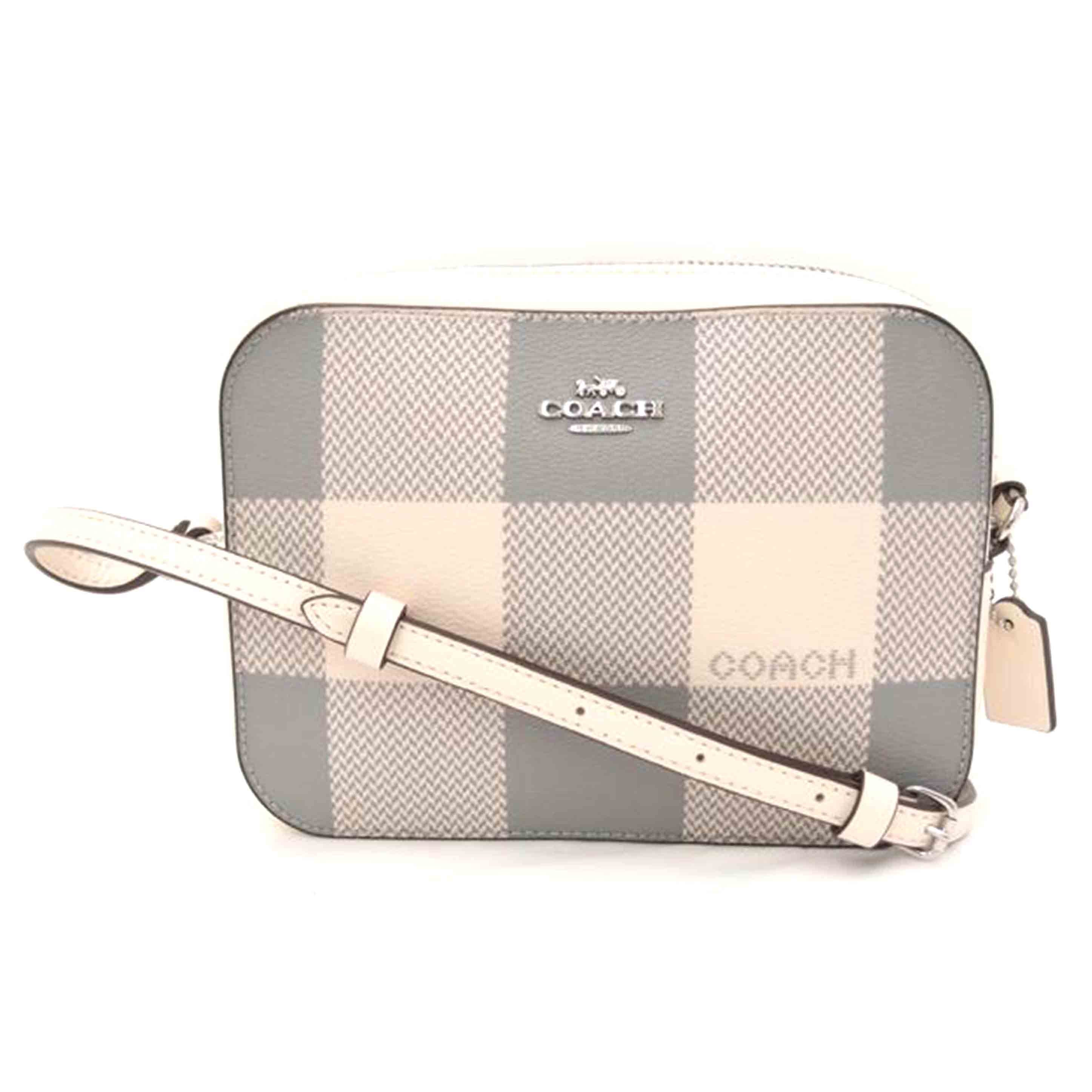 COACH コーチ ポショット 市松模様 白 斜め掛け 肩掛け /バッファロープレイドカメラショルダー/グレー/C1833//H20**/SAランク/69