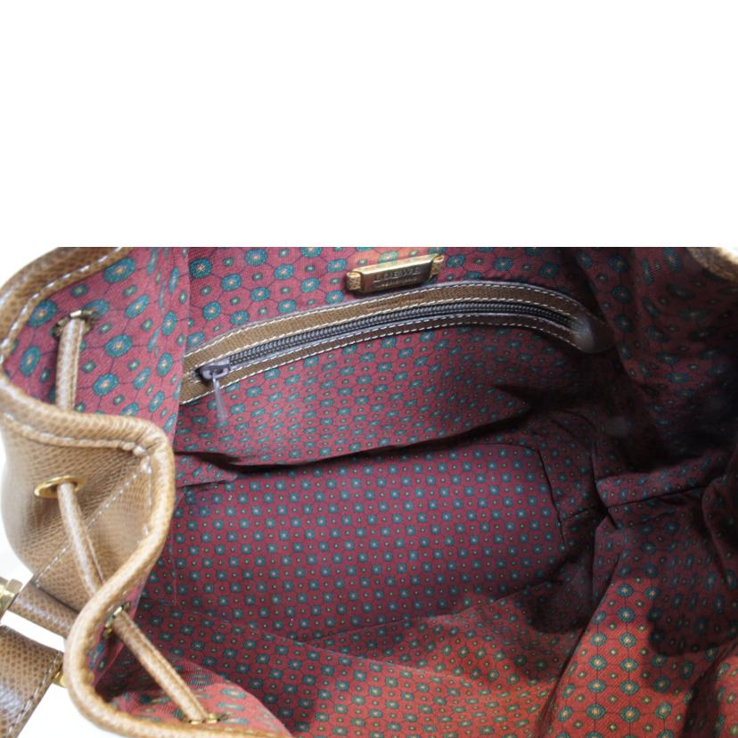 LOEWE ロエベ/ビンテージレザーバケットショルダーブラウン//ABランク/92