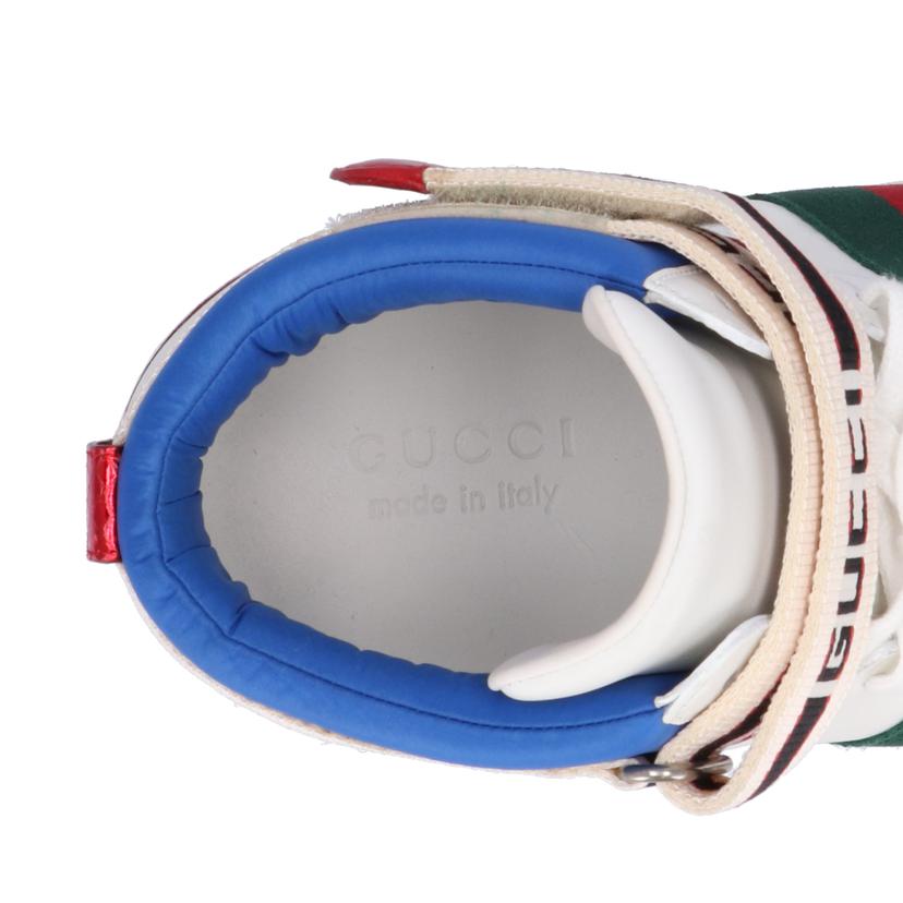 GUCCI グッチ/エースストライプハイカットスニーカー WHT/523472//03L/ABランク/75