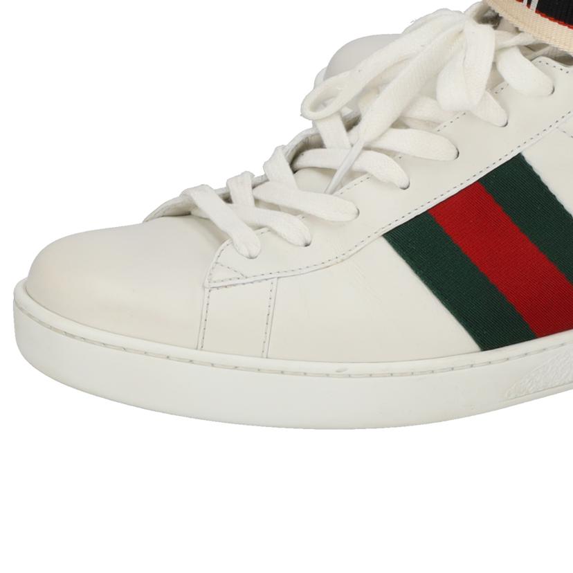GUCCI グッチ/エースストライプハイカットスニーカー WHT/523472//03L/ABランク/75
