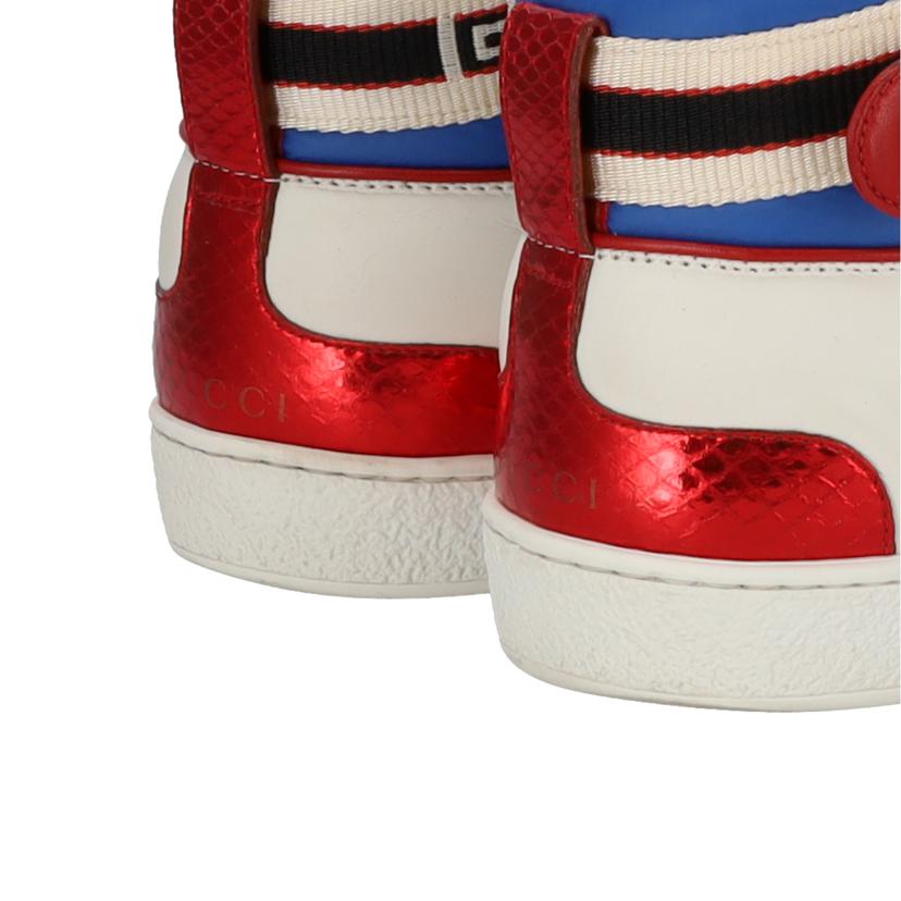 GUCCI グッチ/エースストライプハイカットスニーカー WHT/523472//03L/ABランク/75
