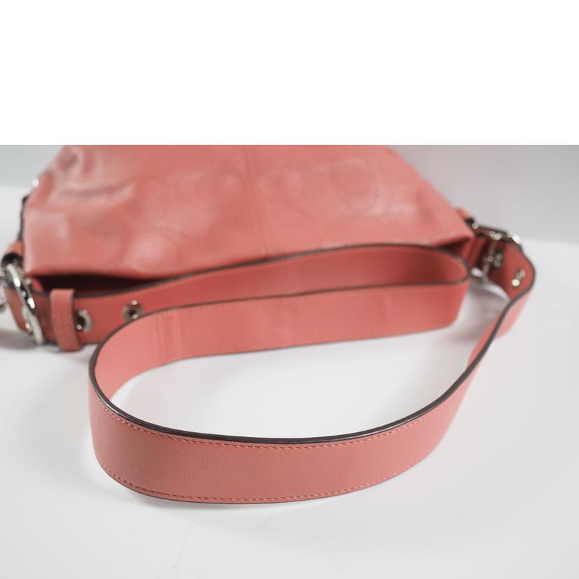 COACH コーチ/ショルダーバッグ パーフォレイテッド ダッフル パンチング レザー ピンク/F19257 //A12**/ABランク/79