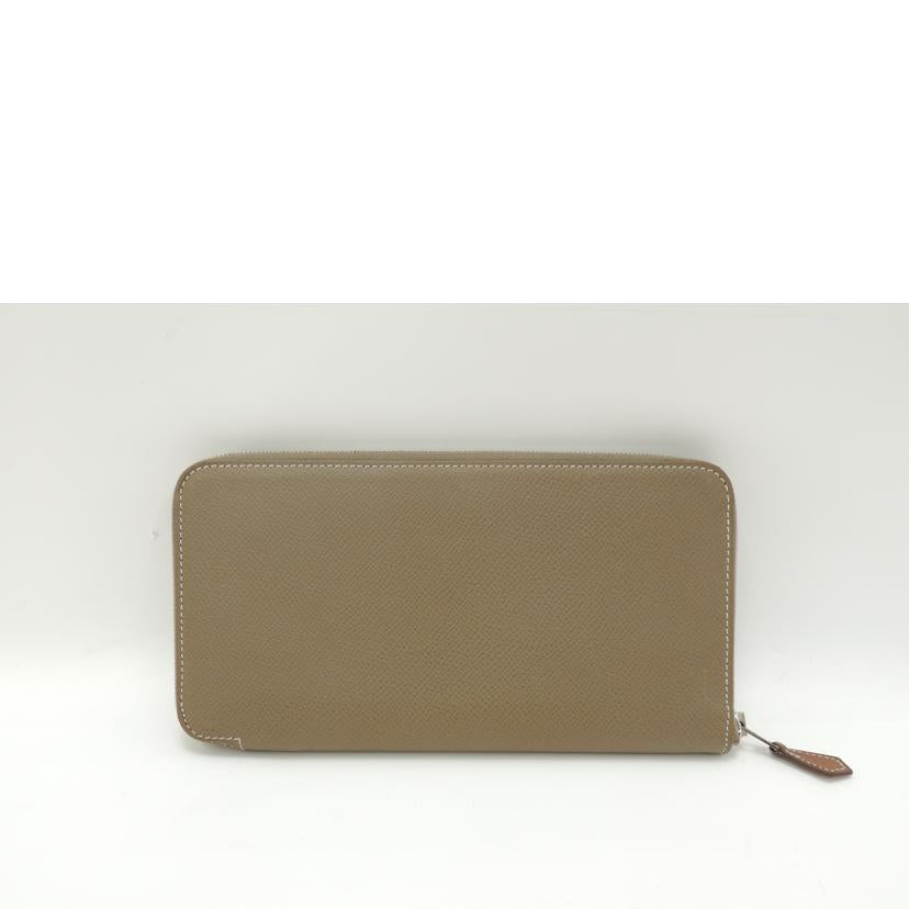 HERMES エルメス 長財布 ラウンドファスナー レザー/アザップシルクイン・ロング/ヴォーエプソン/エトゥープ//D刻印(2019)/Aランク/69