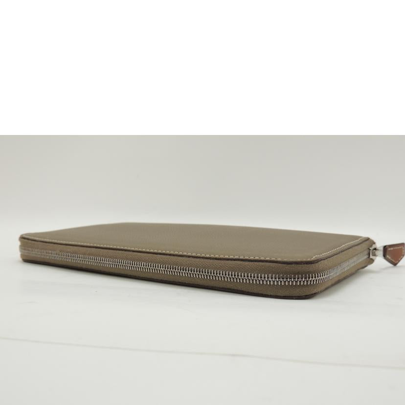 HERMES エルメス 長財布 ラウンドファスナー レザー/アザップシルクイン・ロング/ヴォーエプソン/エトゥープ//D刻印(2019)/Aランク/69