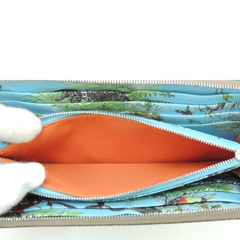 HERMES エルメス 長財布 ラウンドファスナー レザー/アザップシルクイン・ロング/ヴォーエプソン/エトゥープ//D刻印(2019)/Aランク/69