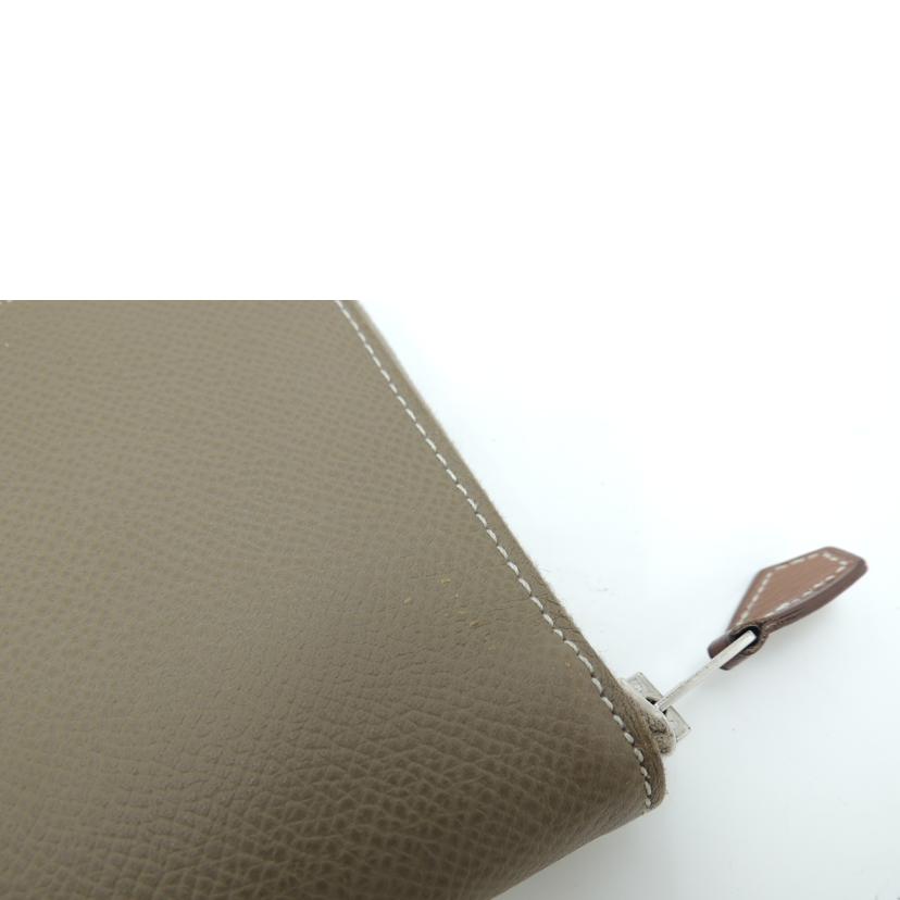HERMES エルメス 長財布 ラウンドファスナー レザー/アザップシルクイン・ロング/ヴォーエプソン/エトゥープ//D刻印(2019)/Aランク/69
