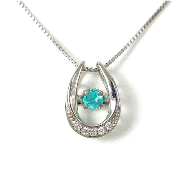 /パライバトルマリン ダイヤモンド プラチナネックレス Pt900/850 0.02ct/0.088ct 45cm 鑑別書付き//ABランク/65