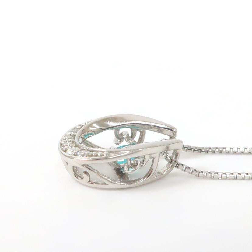 /パライバトルマリン ダイヤモンド プラチナネックレス Pt900/850 0.02ct/0.088ct 45cm 鑑別書付き//ABランク/65