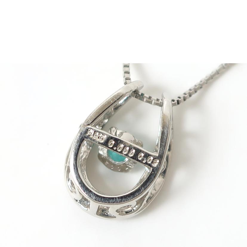 /パライバトルマリン ダイヤモンド プラチナネックレス Pt900/850 0.02ct/0.088ct 45cm 鑑別書付き//ABランク/65