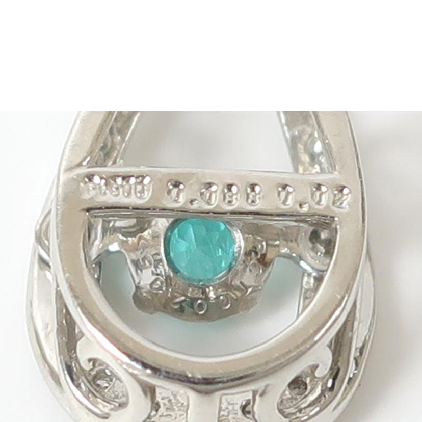 /パライバトルマリン ダイヤモンド プラチナネックレス Pt900/850 0.02ct/0.088ct 45cm 鑑別書付き//ABランク/65