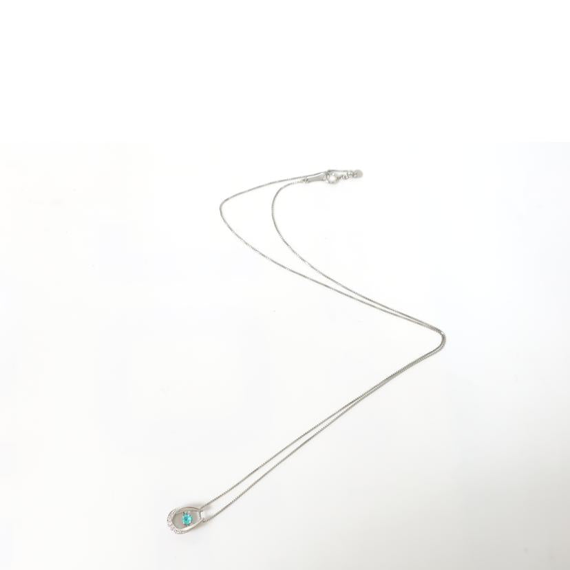 /パライバトルマリン ダイヤモンド プラチナネックレス Pt900/850 0.02ct/0.088ct 45cm 鑑別書付き//ABランク/65