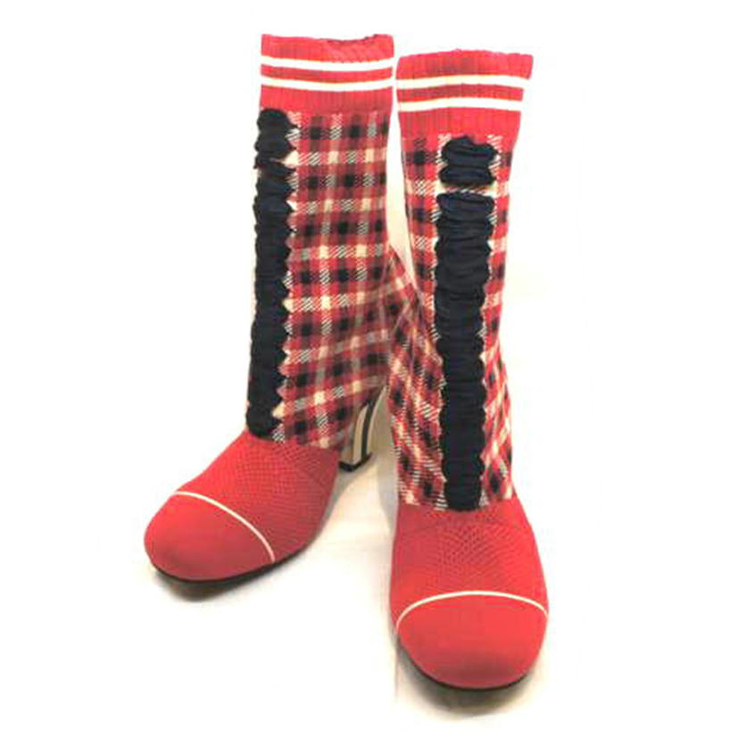 FENDI フェンディ/チェック柄ストレッチブーツ//ABランク/92