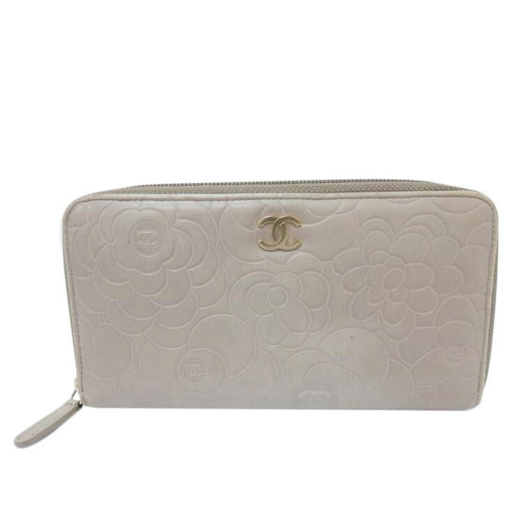 CHANEL シャネル/カメリアラウンドファスナー長財布 //15877341/Bランク/88