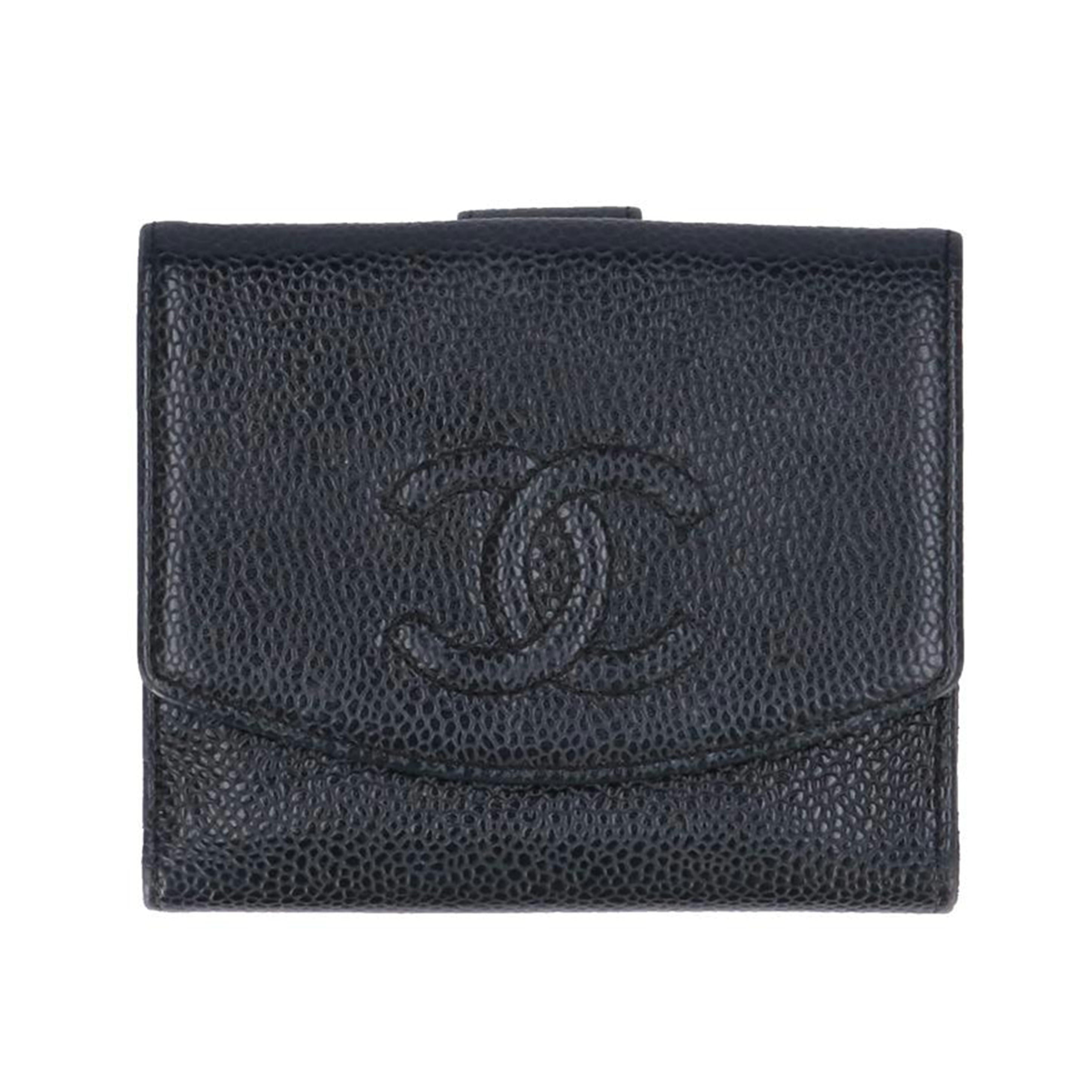 CHANEL シャネル/キャビアスキンココマークWホック財布//12630624/Bランク/75