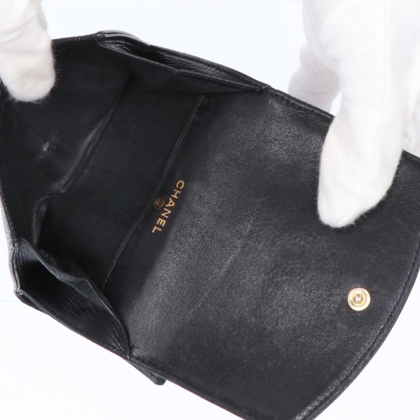 CHANEL シャネル/キャビアスキンココマークWホック財布//12630624/Bランク/75